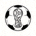 世界杯买足球官方logo，绿色足球图形与金色文字组合